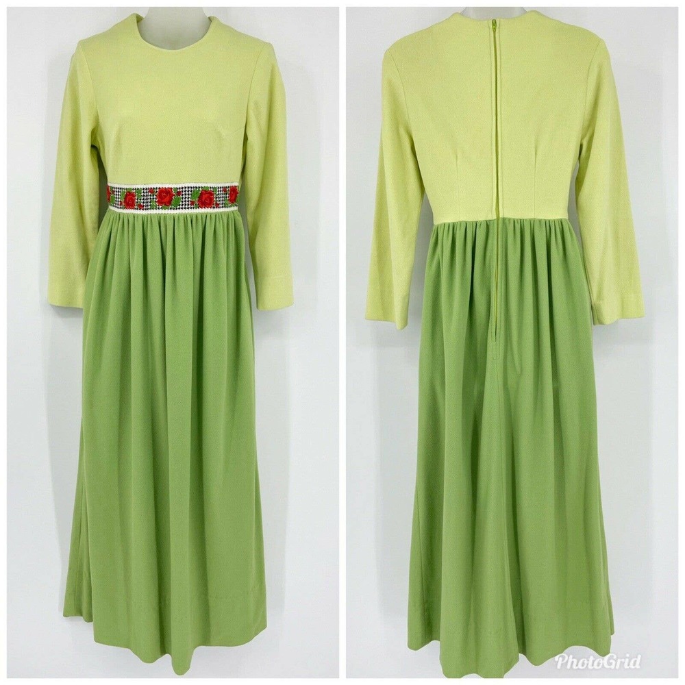 Vintage Jane Martin Plush Long Sleeve Maxi Dress